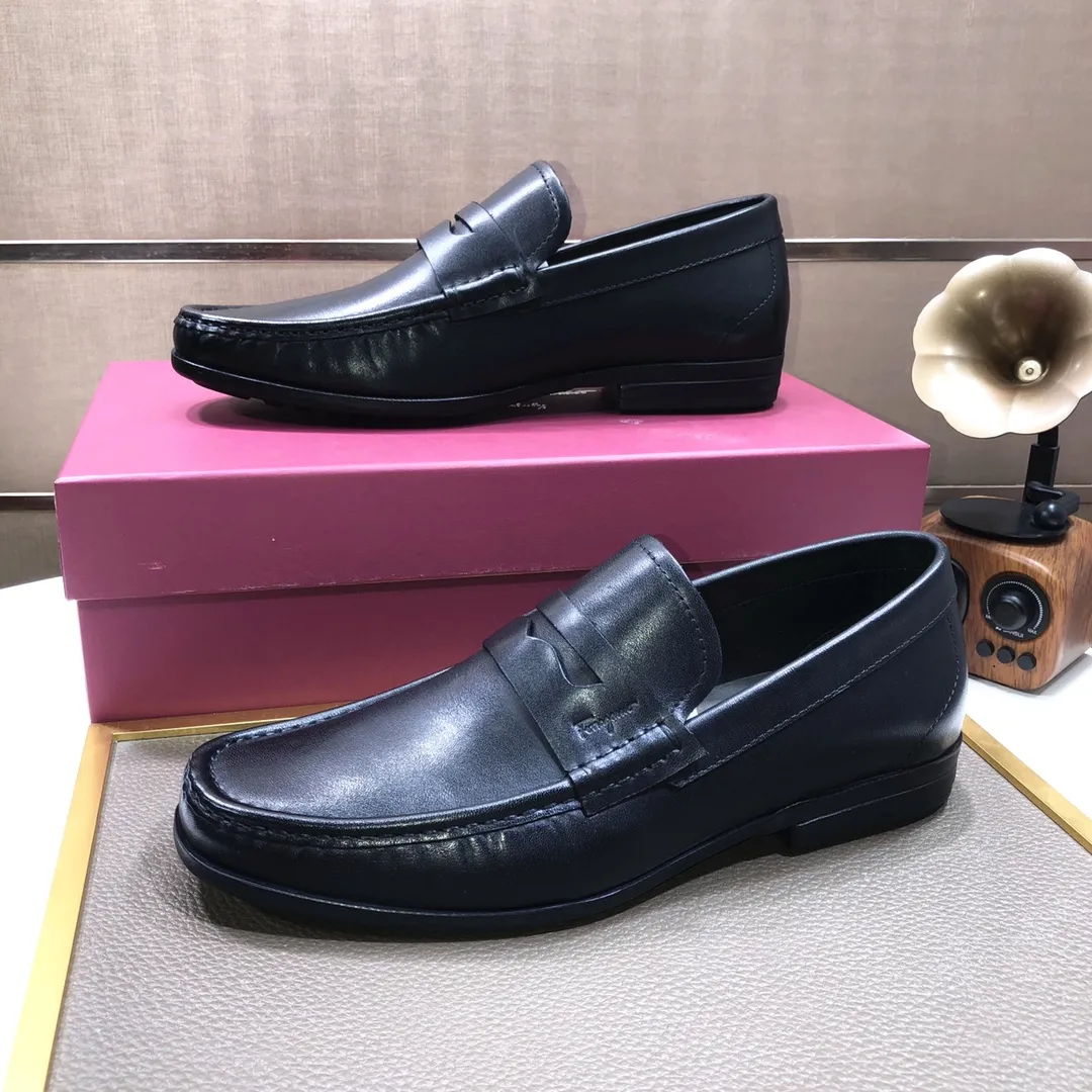 Men's shoes 💰500💰[Ferragamo/Ferragamo] The latest model in the counter. Original imported cowhide fabric + 🐂 water-dyed sheepskin lining + original luxury metal buckle + original combined outsole. Comparison without pressure 38--45 (45 is custom-made and cannot be returned or exchanged)